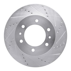 Hummer H3T Brake Rotor (1) - Front Right - R1 Concepts - Drilled & Slotted - Silver - `06-`10